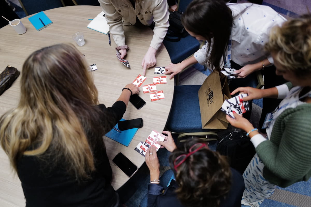 Team playing Personality Poker at a live event